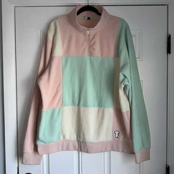 Teddy Fresh size 2XL the polar colorblock quarter zip fleece pullover sweatshirt - Picture 2 of 8